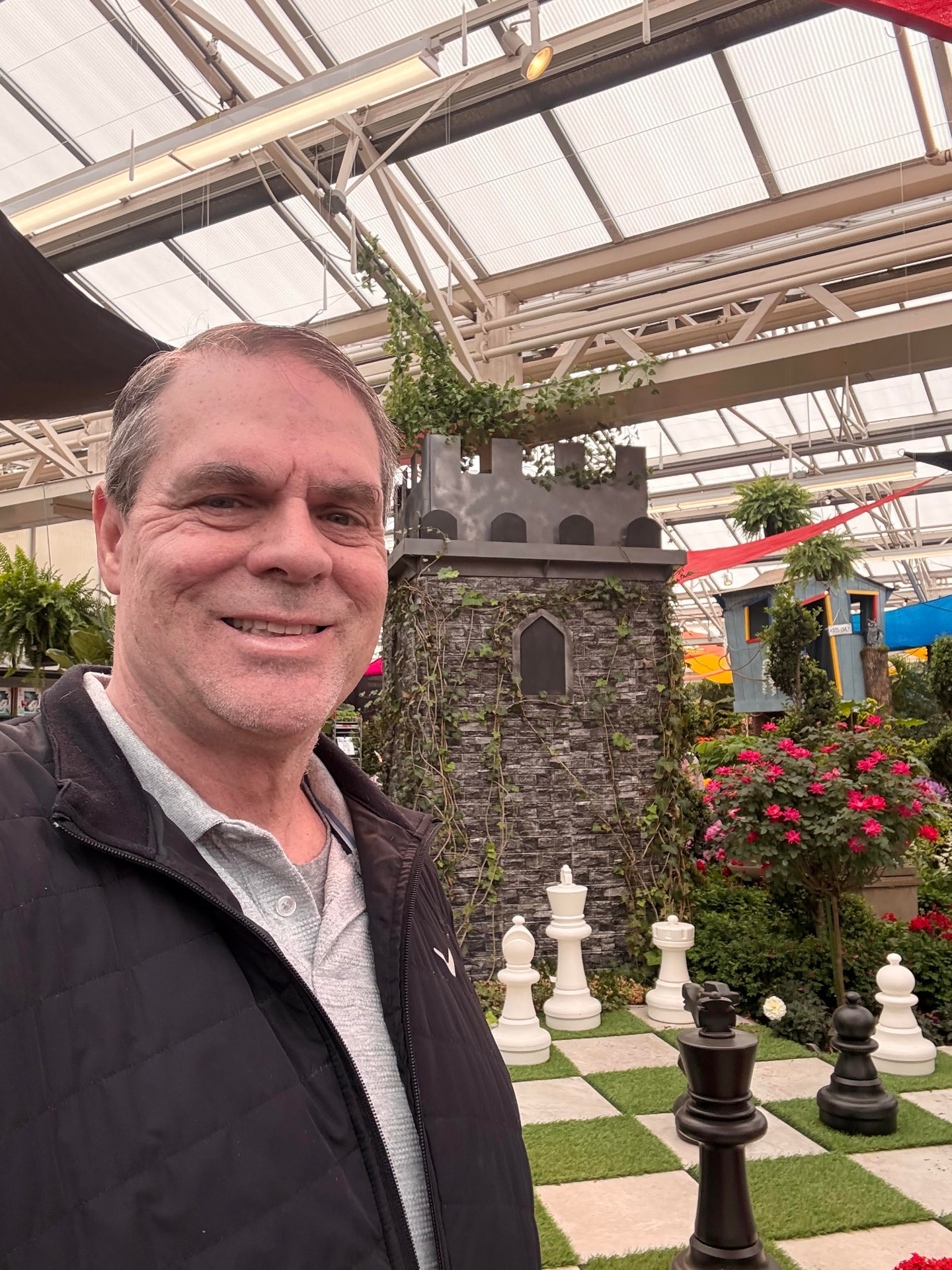 Arthur with chess garden